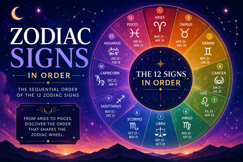 Zodiac Signs in Order chart