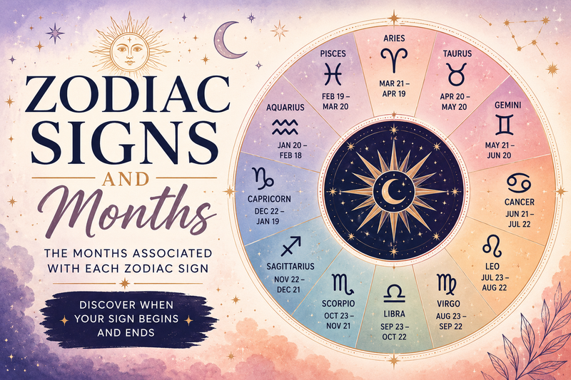 Zodiac Signs Months chart