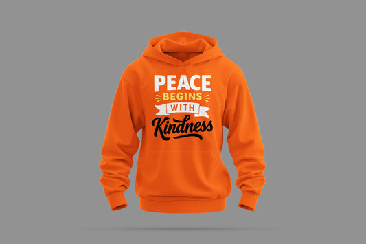 Peace Begins With Kindness Hoodie (Orange)
