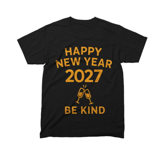 Happy New Year 2027 Wine Glasses T-Shirt – Cheers