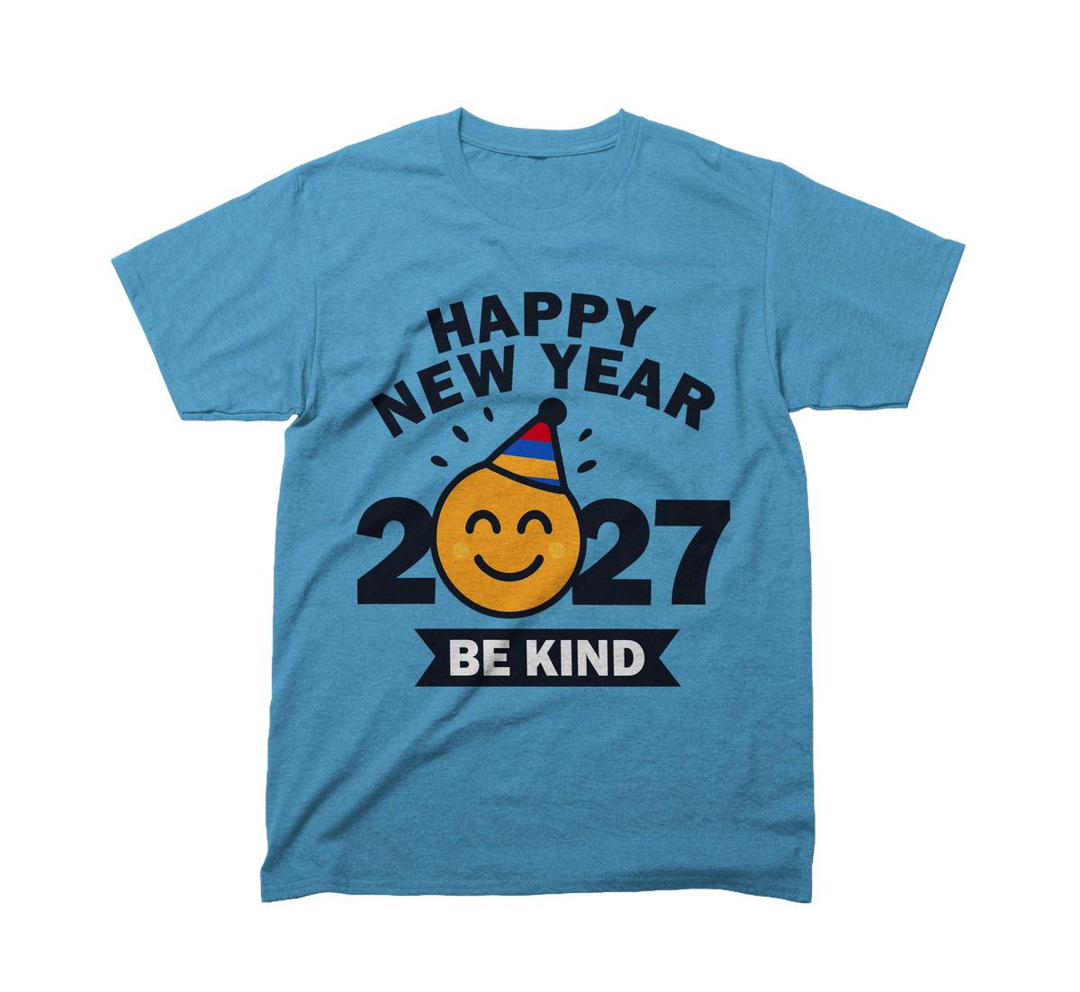 happy new year 2027 smiley t-shirt – start kind