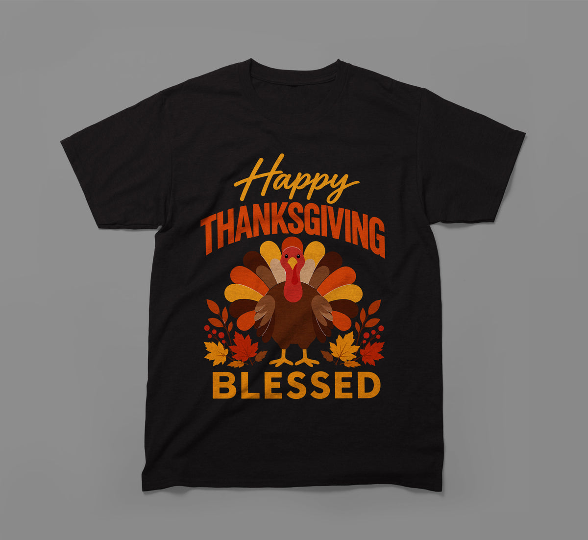 happy thanksgiving blessed t-shirt – thankful & blessed