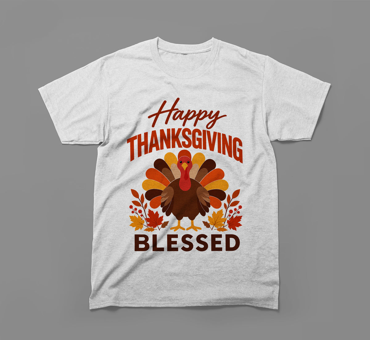 happy thanksgiving blessed t-shirt – thankful & blessed