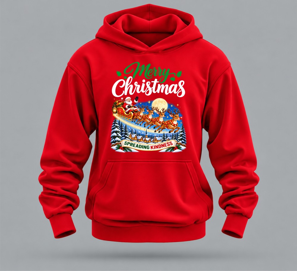 merry christmas hoodie – santa spreading kindness